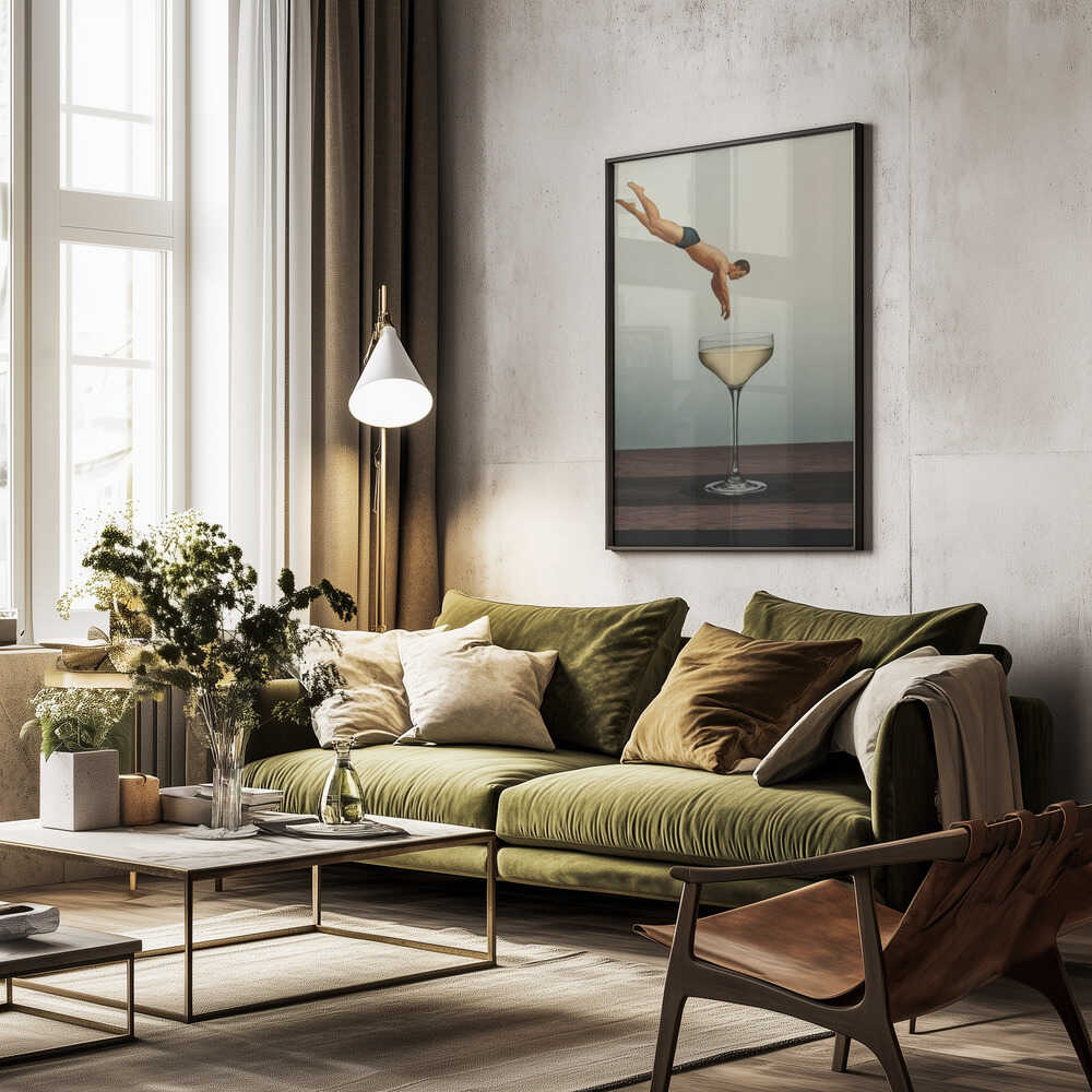 Champagne Dive Poster