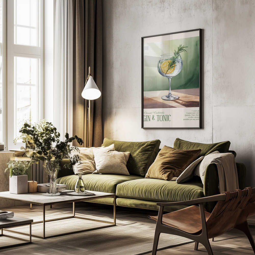 Classic Cocktails - Gin and Tonic Poster