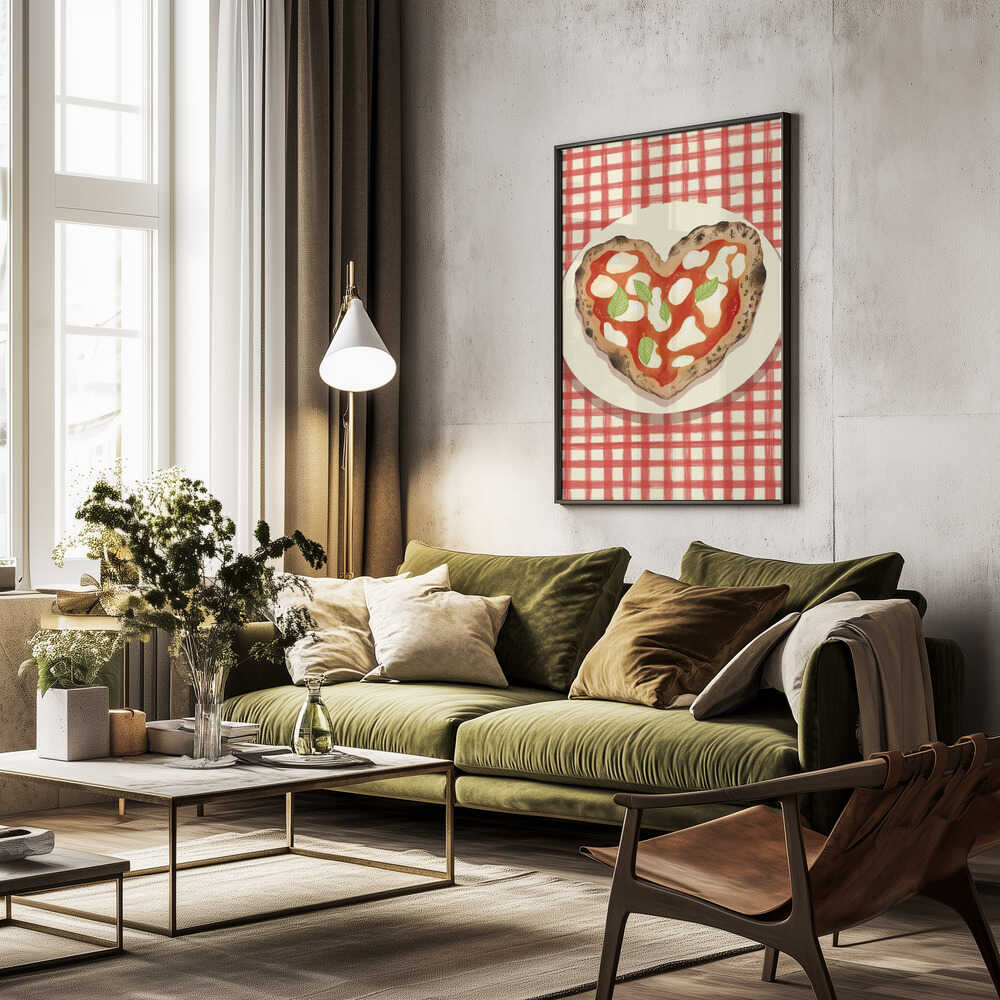 Pizza Heart checked Poster