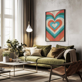 Concentric Hearts Poster