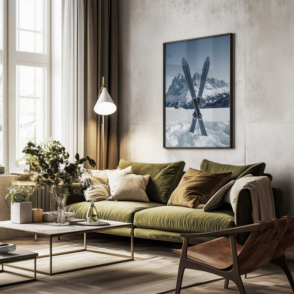 Crossed Skis Poster