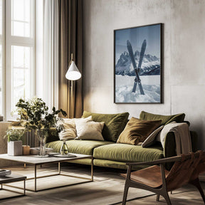 Crossed Skis Poster