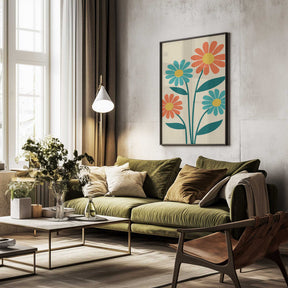 Boho Flowers Series No 8 Poster