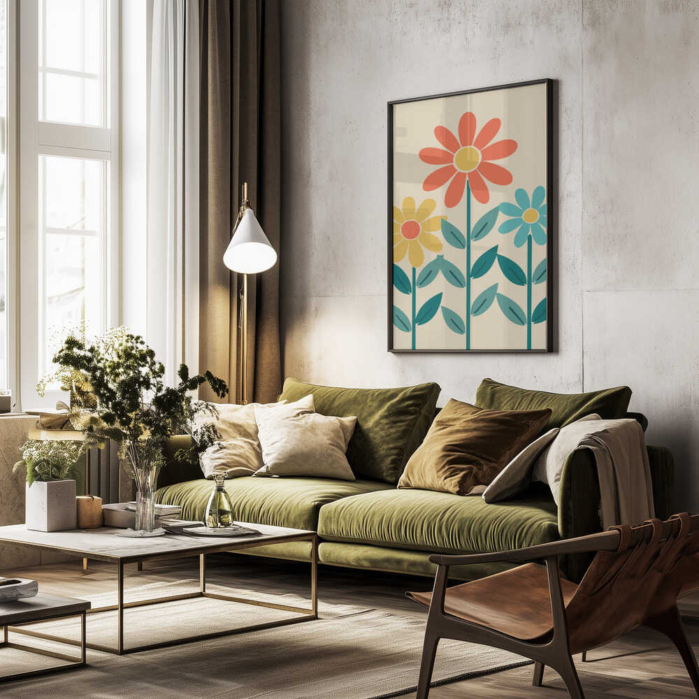 Boho Flowers Series No 7 Poster