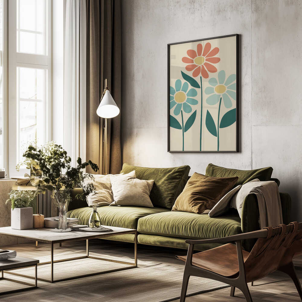 Boho Flowers Series No 6 Poster