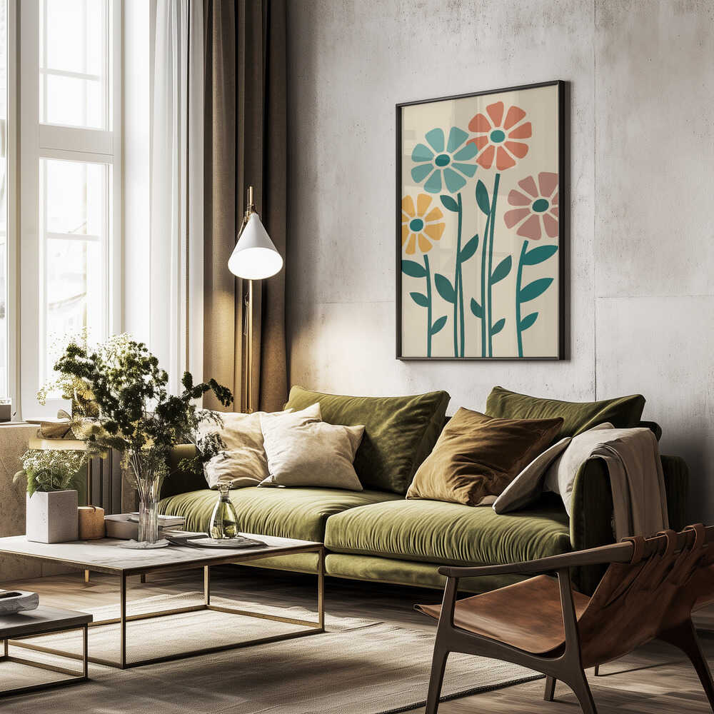 Boho Flowers Series No 5 Poster