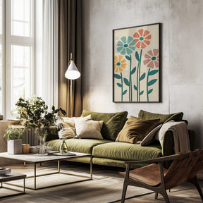 Boho Flowers Series No 5 Poster