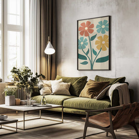 Boho Flowers Series No 4 Poster