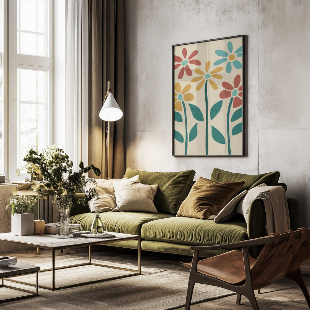 Boho Flowers Series No 3 Poster