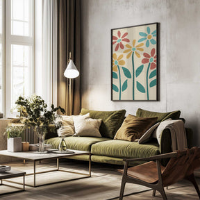 Boho Flowers Series No 3 Poster