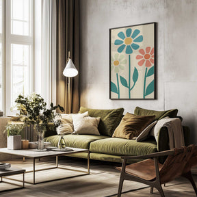 Boho Flowers Series No 1 Poster