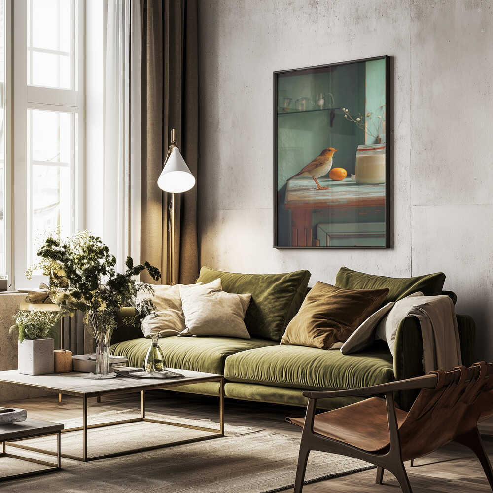 Country Morning Bird Poster