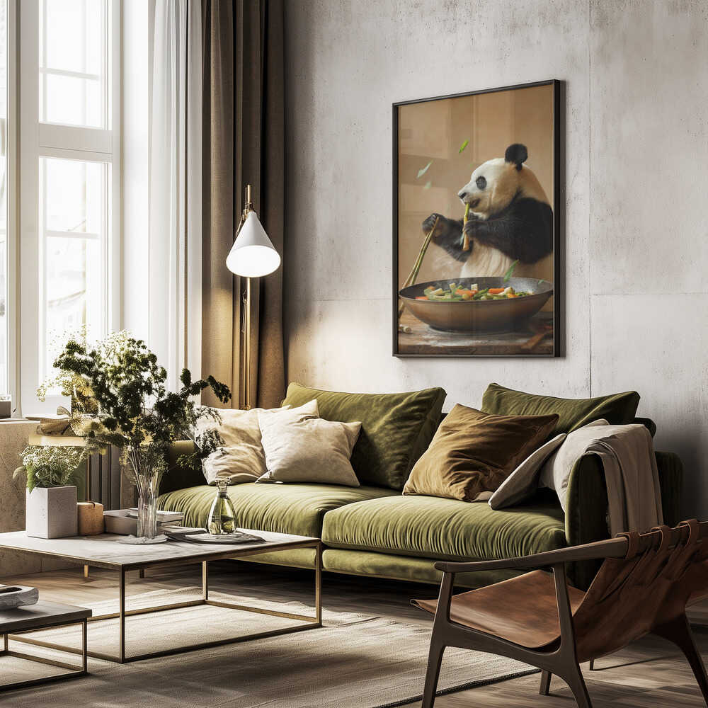 Panda Stir Fry Chef Poster