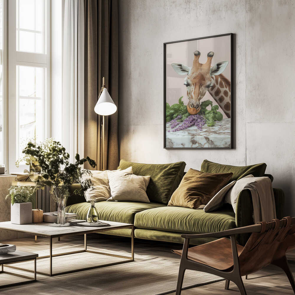 Giraffe’s Herbal Delight Poster