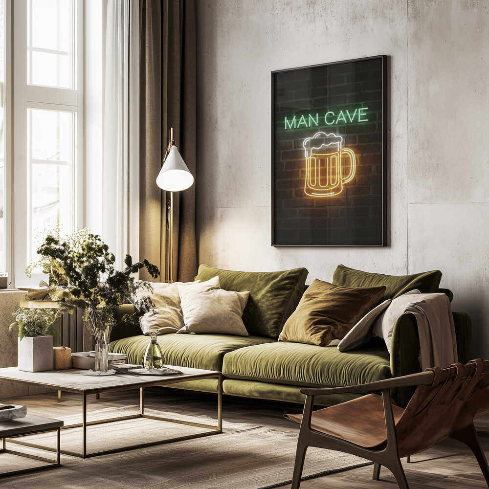 Man Cave Neon Sign No 2 Poster