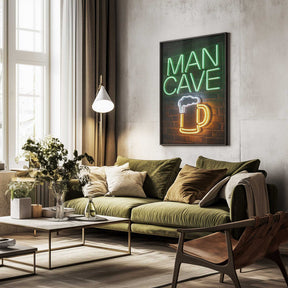 Man Cave Neon Sign No 1 Poster