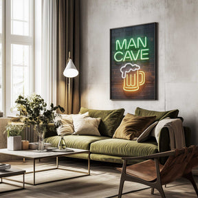 Man Cave Neon Sign No 3 Poster