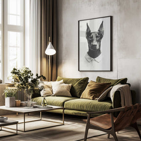 Doberman In Polo Shirt Poster