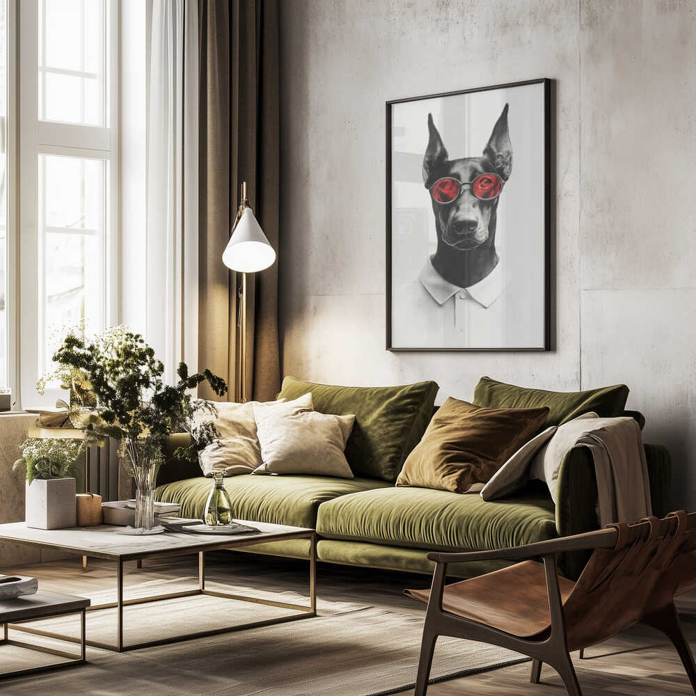Doberman In Polo Shirt Poster