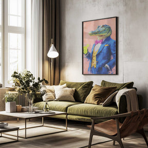 Crocodile In a Blue Suit Poster