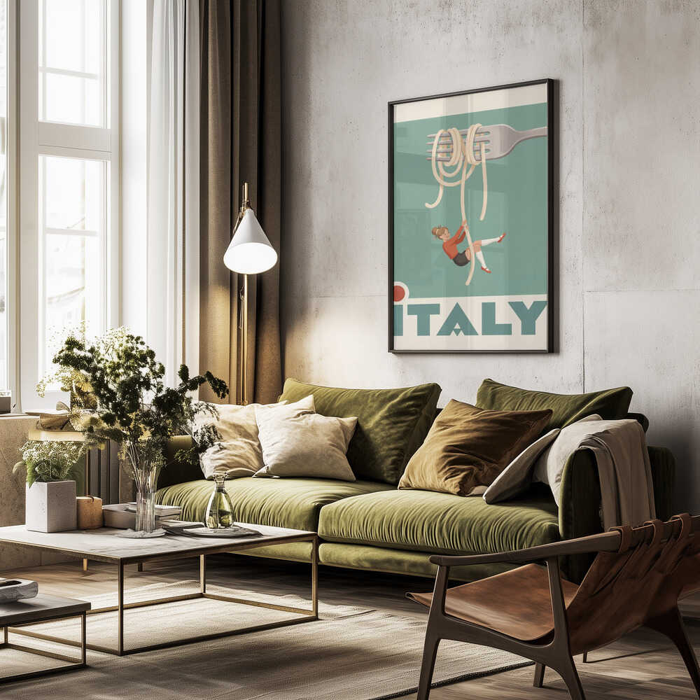 Italy Pasta Swing Poster