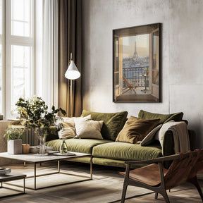 Parisian Balcony View Poster