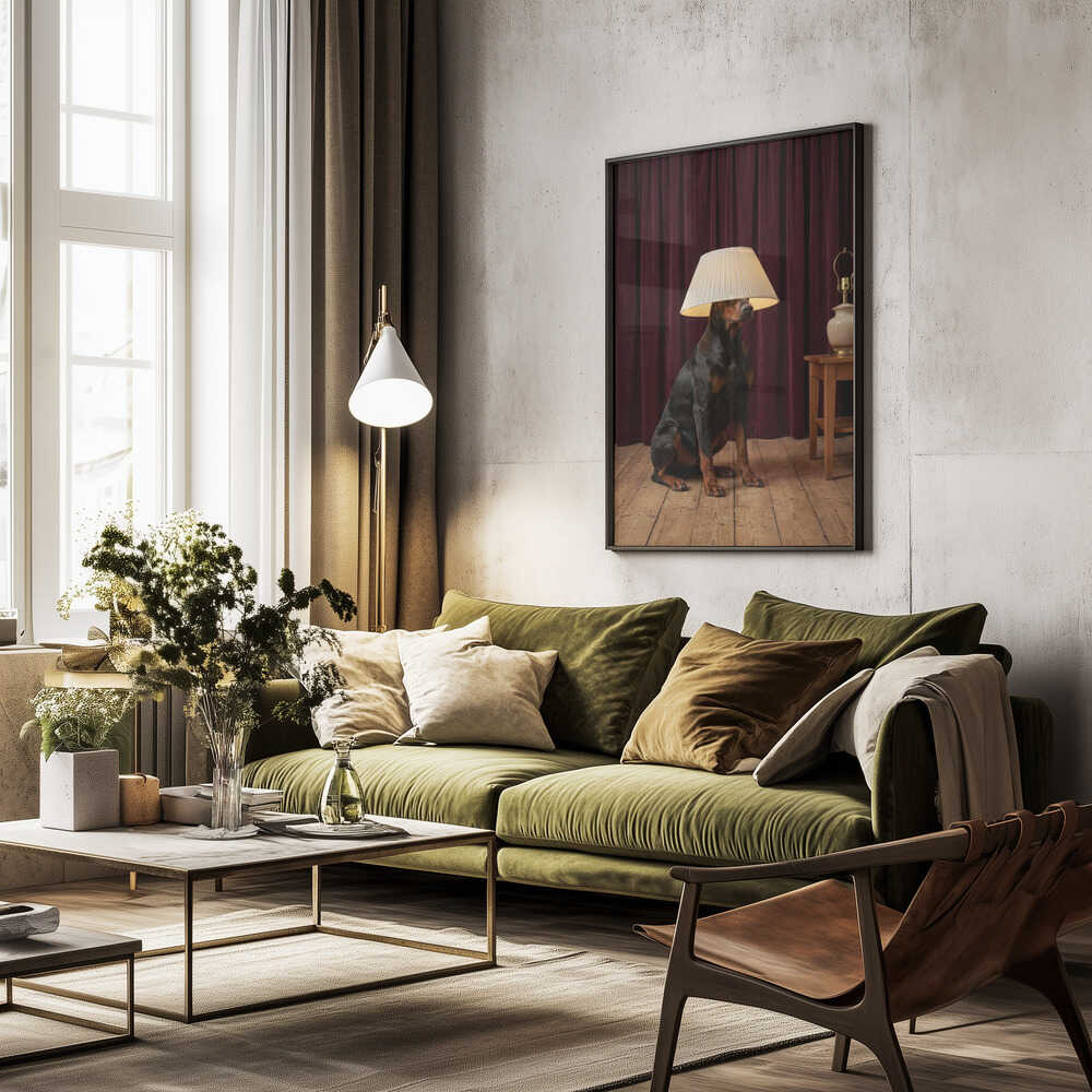 The Doberman Lamp Poster