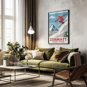Zermatt Skiing Poster