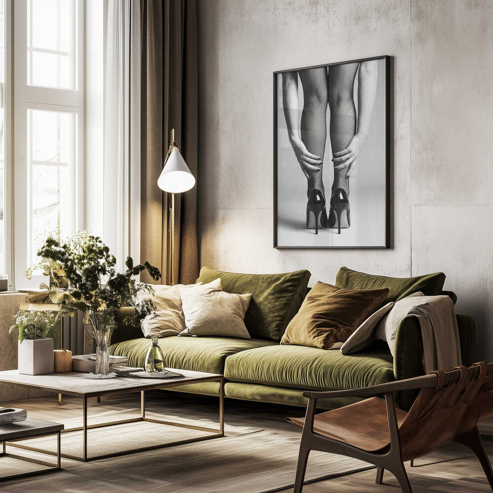 High Heels and Fishnet Stockings Poster