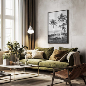 At the Beachbw Poster