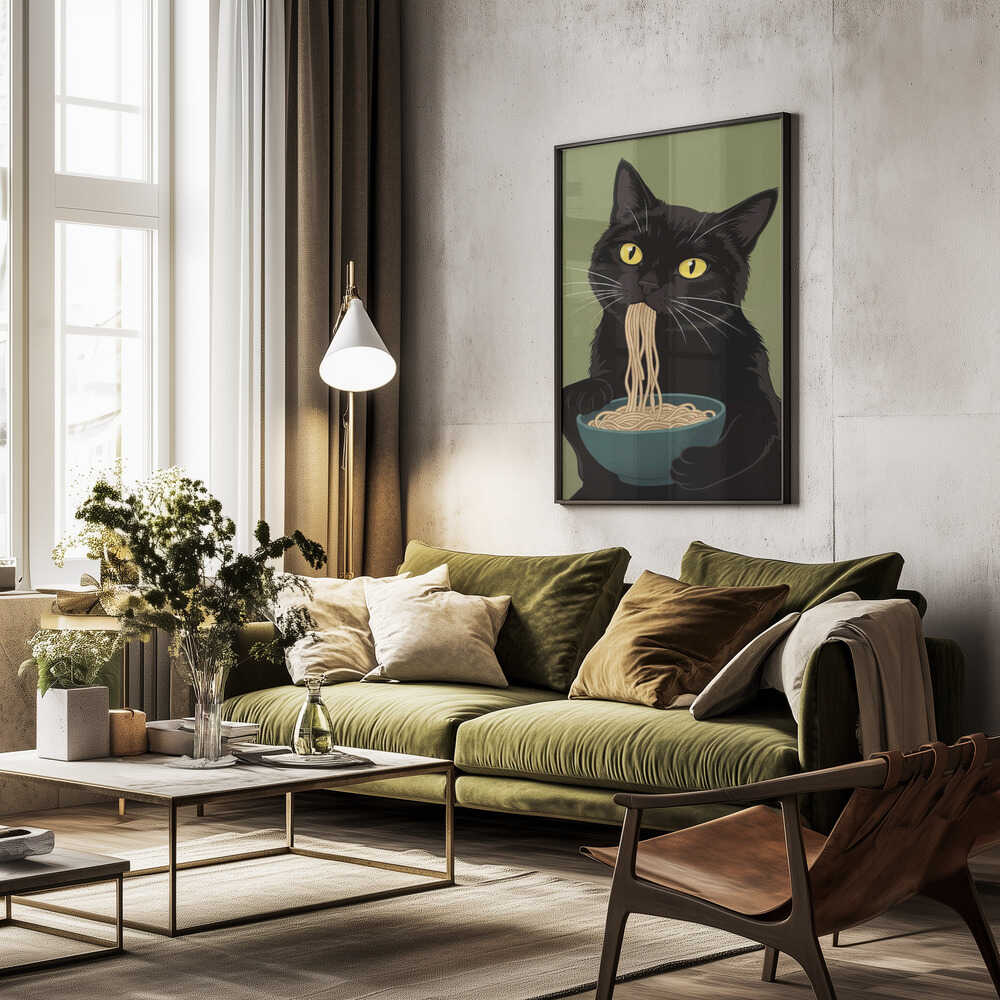 Noodle Cat No 4 Poster