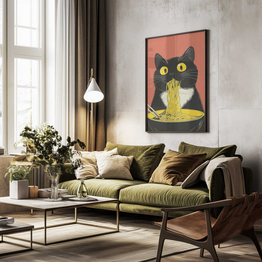 Noodle Cat No 6 Poster