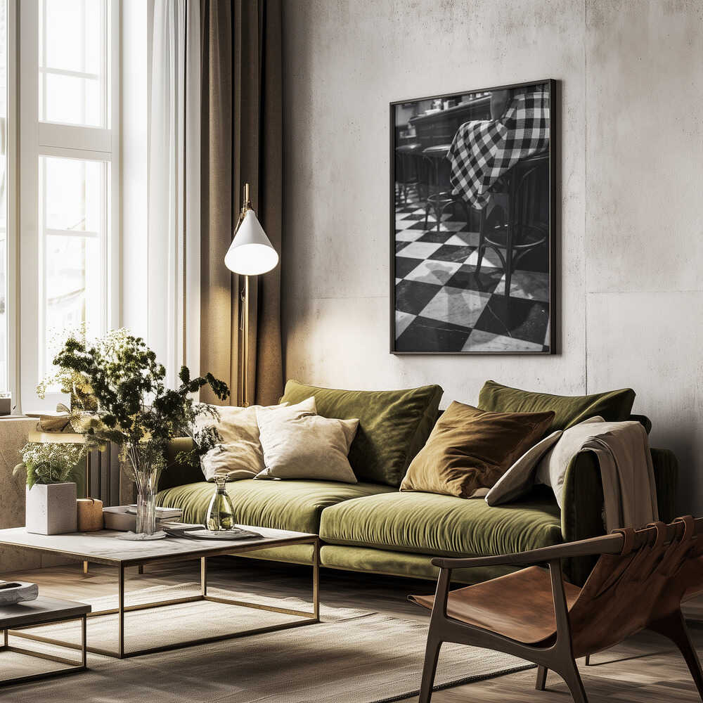 Checkered Pattern Bar Poster