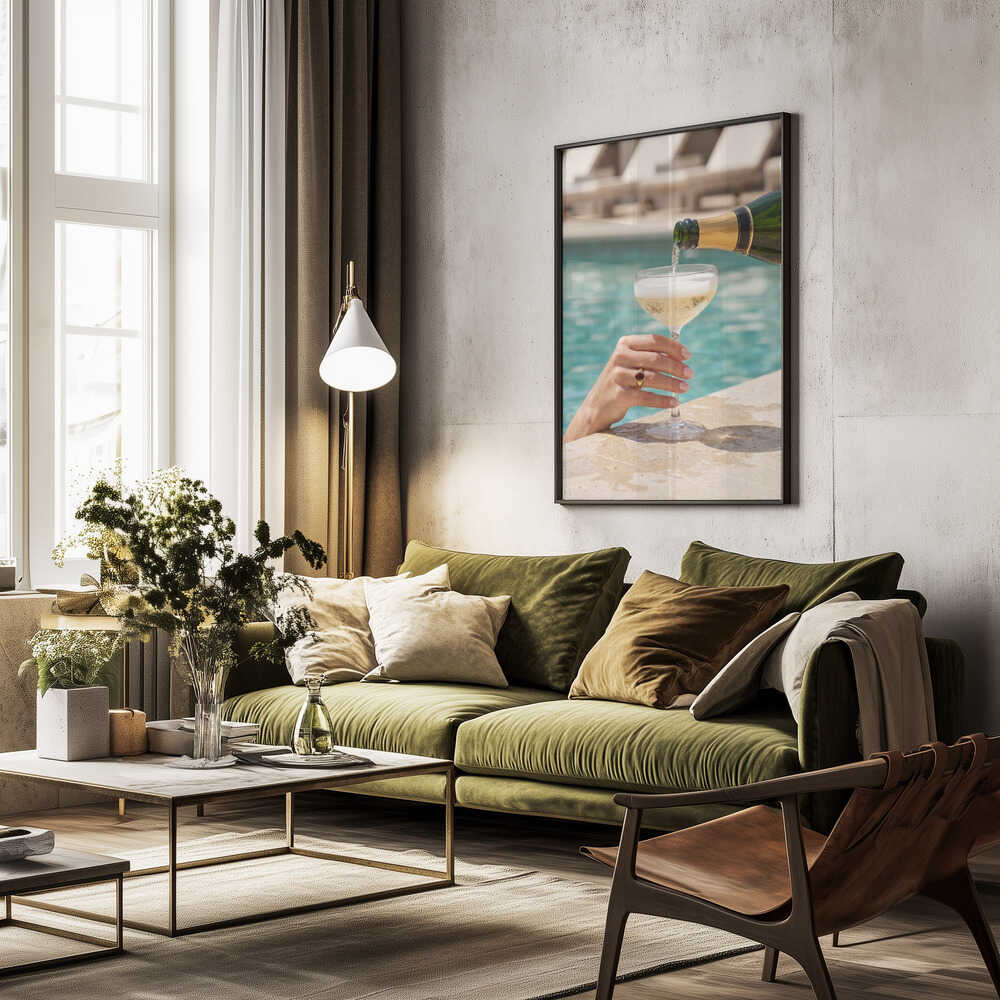 Luxury Poolside Champagne Poster