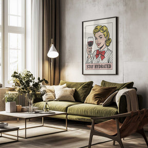 Pop Art Wine Woman Poster