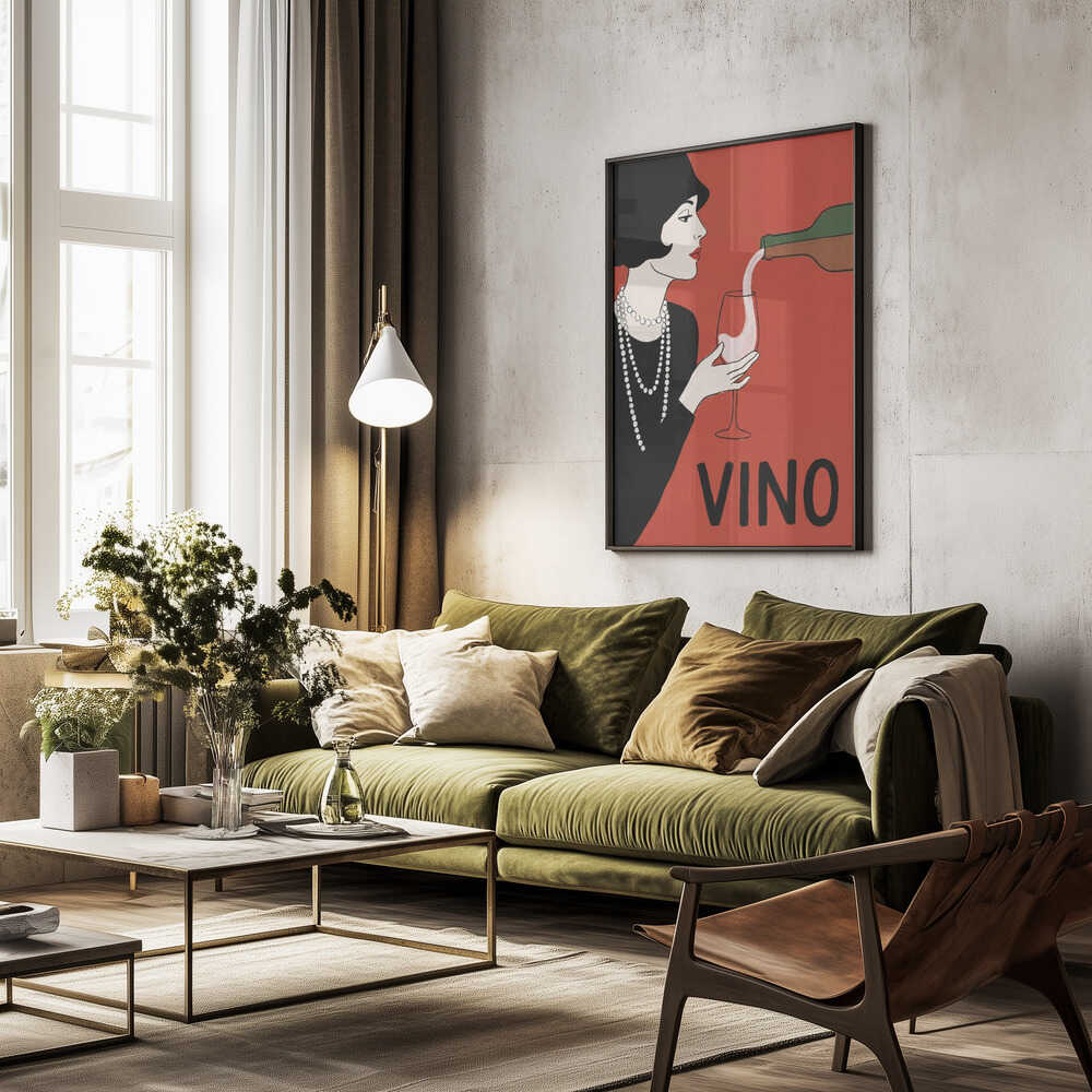 Elegant Flapper Wine Pour Poster