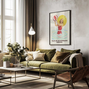 Retro Beach Ball Fun Poster