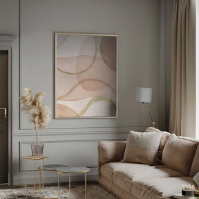 Blush and Brown Abstract Poster