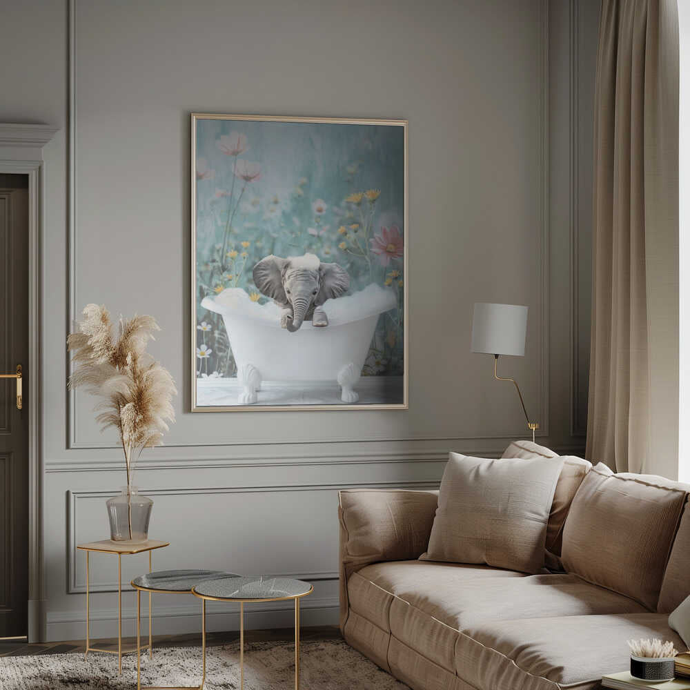 Blue Blossom Bath Poster