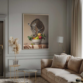 Zebra Fruit Feast Poster
