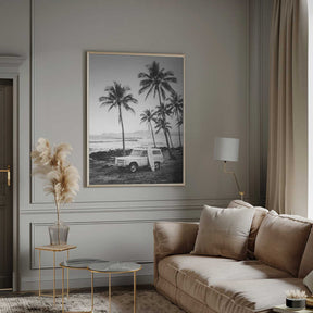 At the Beachbw Poster