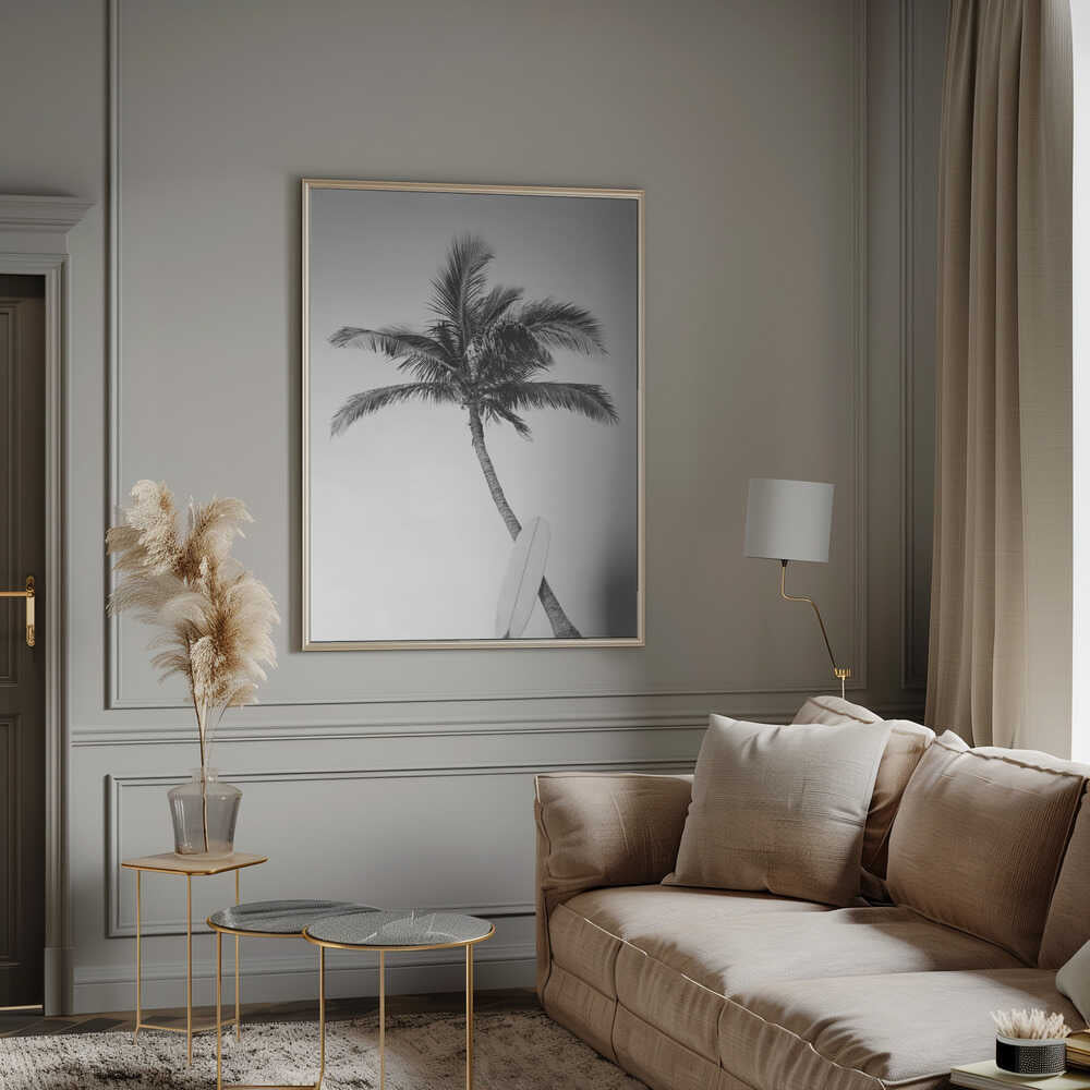 Palm Surfboard Poster