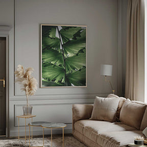 Tropical Green Palm Glow Poster