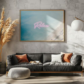 French Riviera Relax Neon Poster