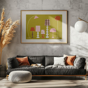 Mid Century Modern Lamps Poster