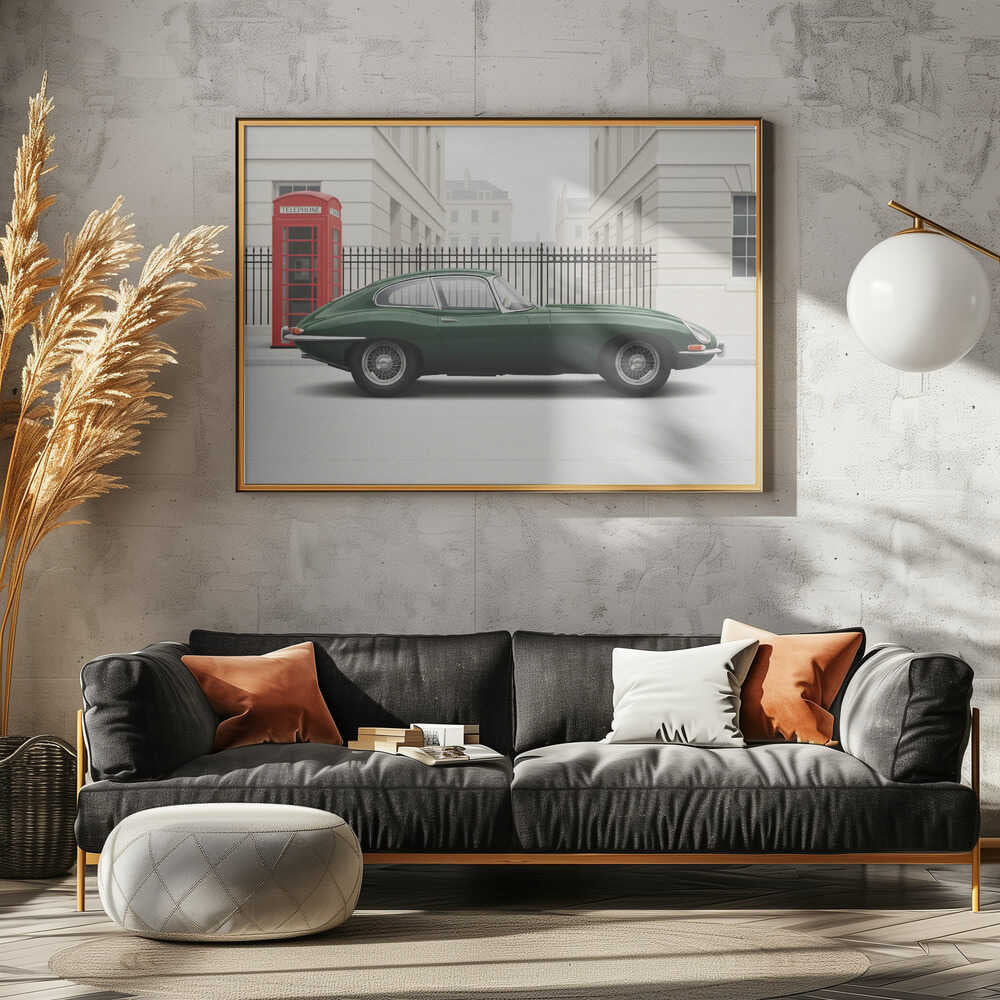 Classic Green Vintage Sports Car Poster