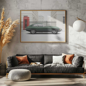 Classic Green Vintage Sports Car Poster