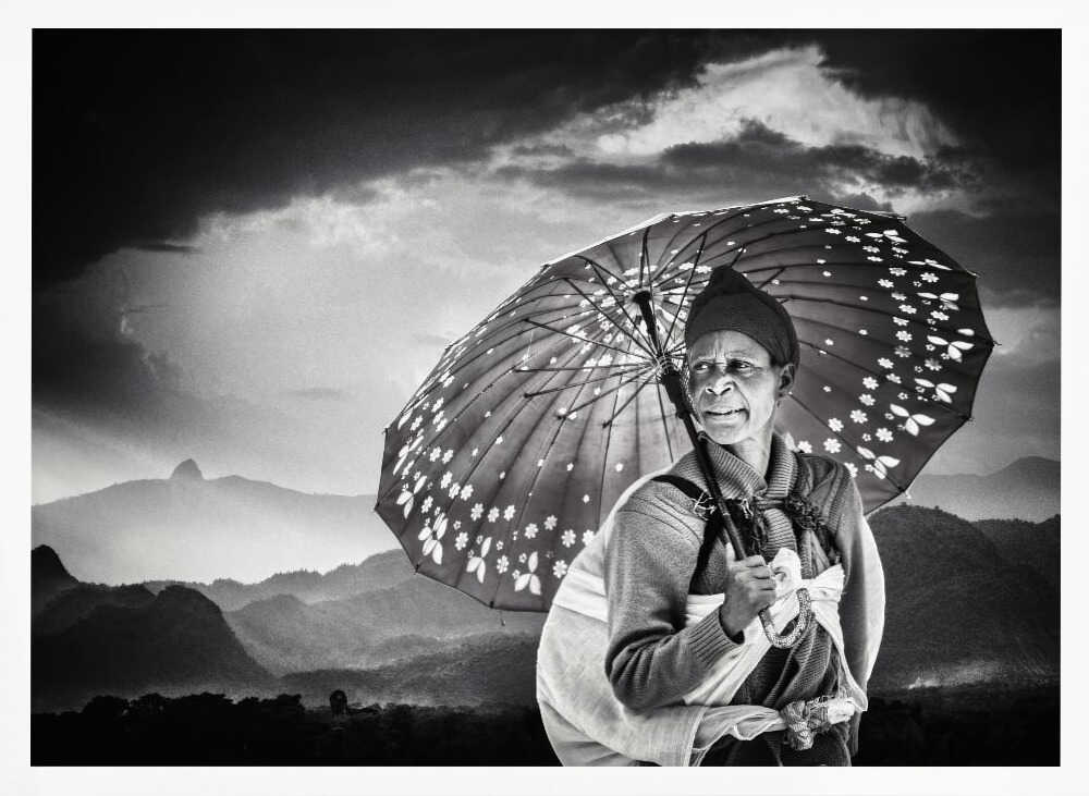 lady with umbrella Poster