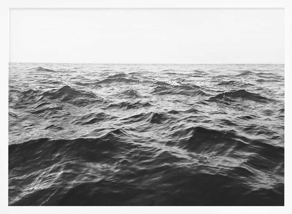 Wavy Horizon BW Poster