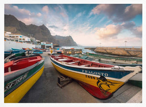 Colored Boats Poster